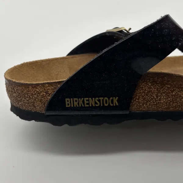Birkenstock Gizeh Galaxy Black Glitter Patent Leather Sandals Womens 39 L8 M6 - Image 4