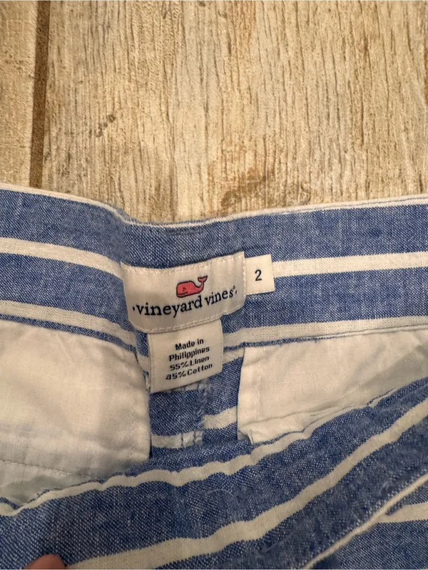 Striped Blue and White Vineyard Vines Shorts - Image 4