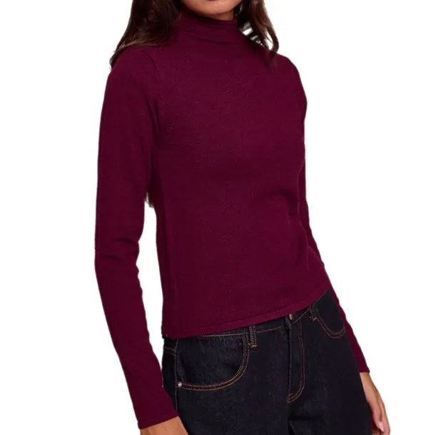 L Joseph A. Wine Red Burgundy Women’s Long Sleeve Comfy Winter Turtleneck Top Shirt - Image 3
