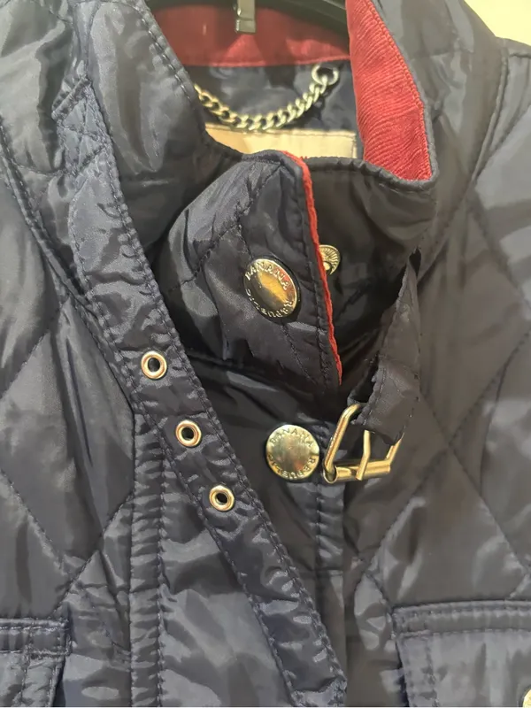 Banana Republic Navy Blue Quilted Vest Corduroy Trim Collar Women's Small - Image 6