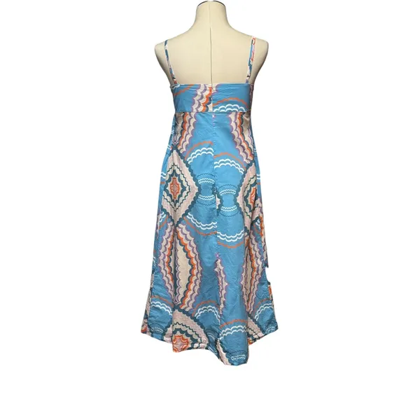 Never on Sunday Midi Sundress Blue Purple Orange Small - Image 3