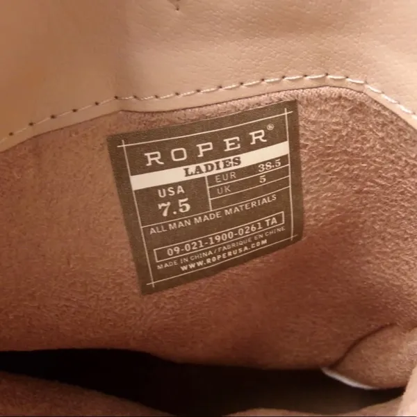 Roper Brown Croco Vamp Brown Shaft Western Boots Size 7.5 New Gift - Image 4