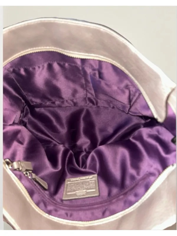 Y2K Coach Chelsea Metallic Champagne Purple Double Handle Tote - Image 3