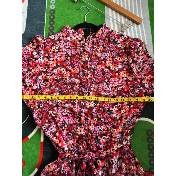 AX Paris Women’s Floral Long Sleeve Mini Dress Size‎ 14 Red Pink Ruffle Hem - Image 5