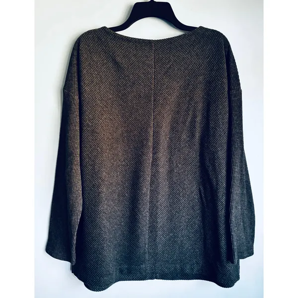 Ava & Viv Gray Sweater Ribbed Like XL - Image 5
