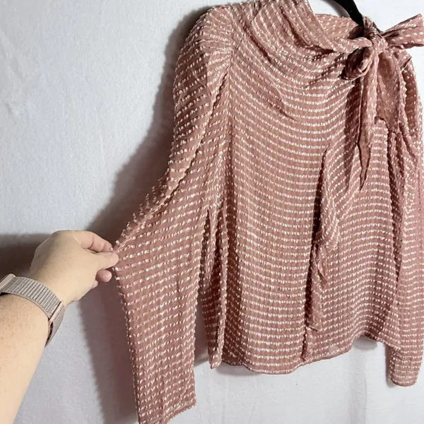 Ulla Johnson Soft Mesa Pink Silk Blend Sheer Carine Top Blouse Size S - Image 5