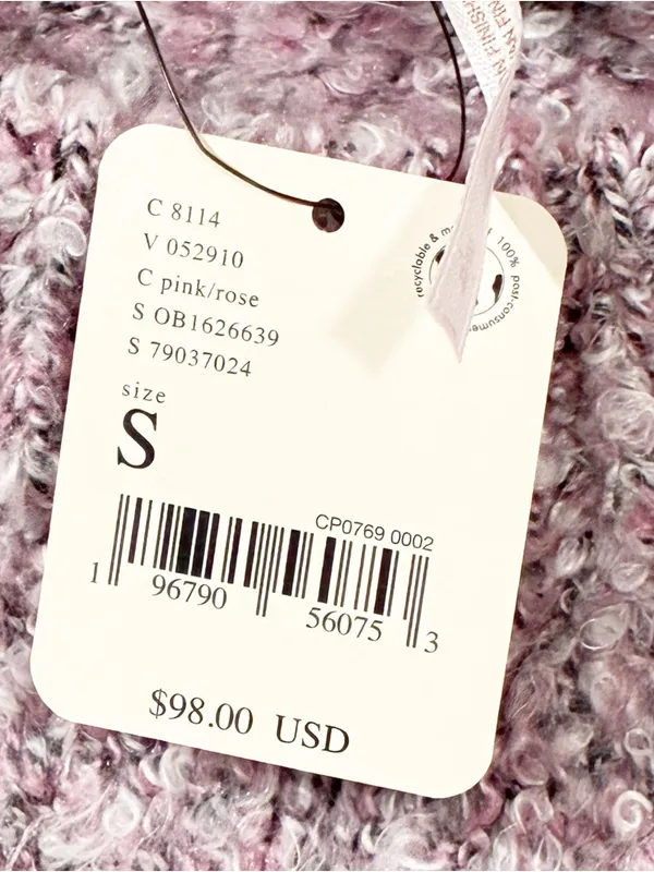 Free People Jumper BFF Cocoon Dip Dye Sweater‎ Pink Brown Size Small NEW - Image 3