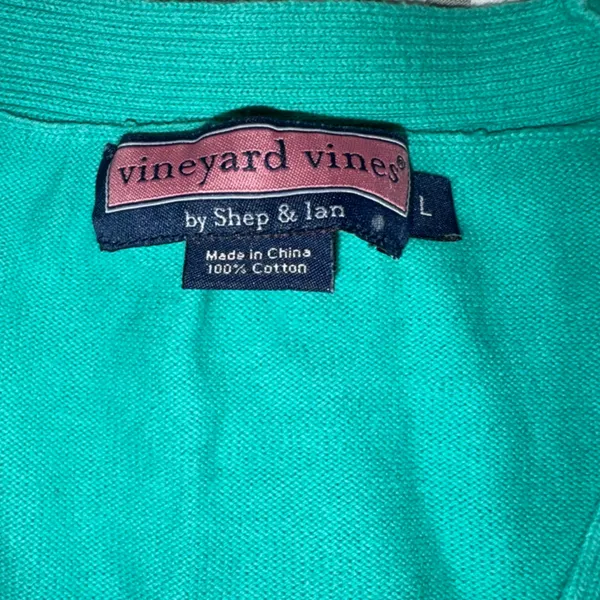 Vineyard Vines Turquoise V-Neck Sweater - Image 3