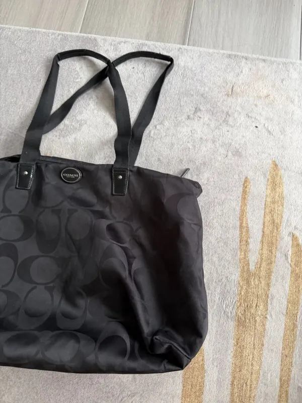 COACH Signature Black Getaway Weekender Shoulder Tote Bag w/ Pouch - Image 15