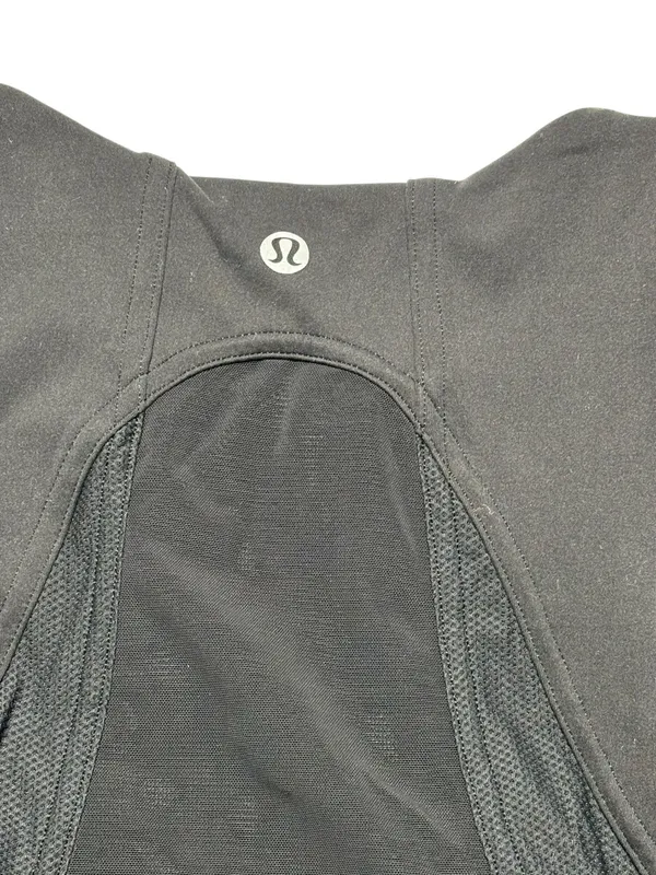 Lululemon Black Longline Sports Bra Size 6 Mesh High Neck Athletic - Image 4