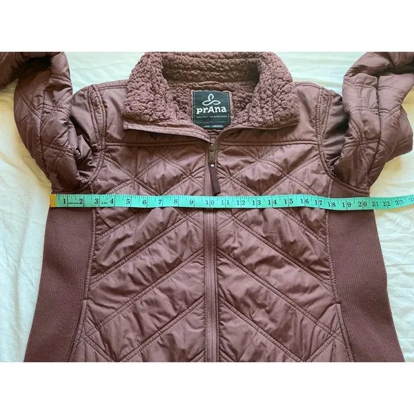 Prana Elsa Quilted Sherpa Jacket Large Maroon - Image 11