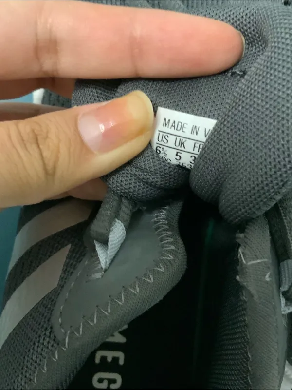 adidas Women’s Gray Knit Athletic Sneakers with White Stripes - Image 3