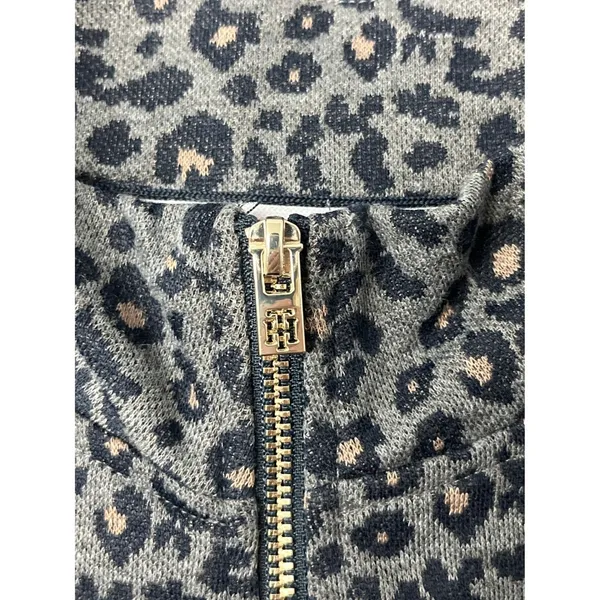 Tommy Hilfiger Womens Dress Size S Leopard Print Mock Neck Quarter Zip Casual - Image 12