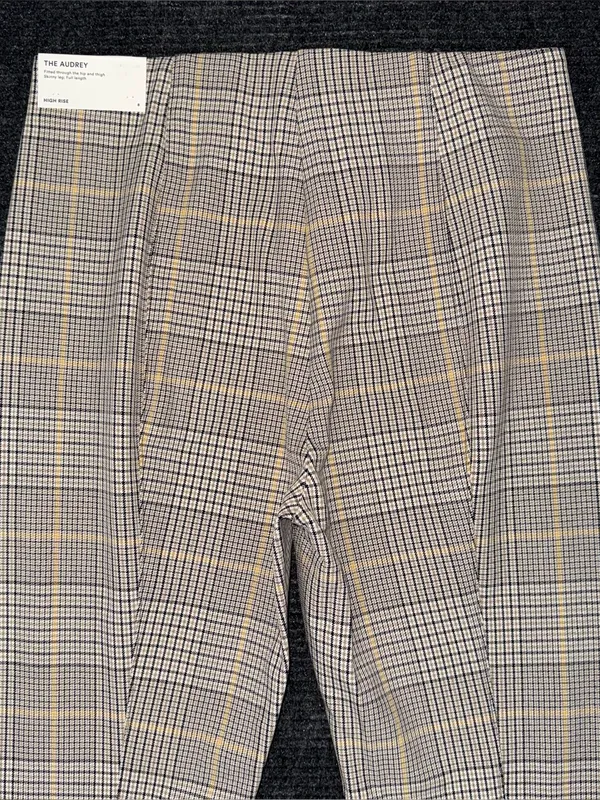 Ann Taylor Audrey Pant High Rise Trouser Dress Pants Glen Plaid Zip Ankle NWT 8 - Image 4
