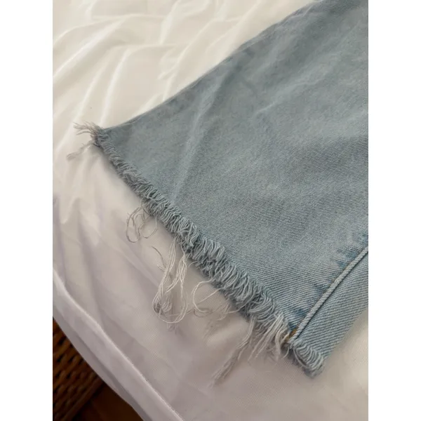 Rollas Eastcoast Flare Jeans Light Wash Distressed High Rise Wide Leg‎ 27 x 28 - Image 9