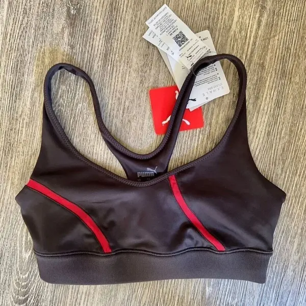 Puma Exhale black red stripe sports bra - Image 8