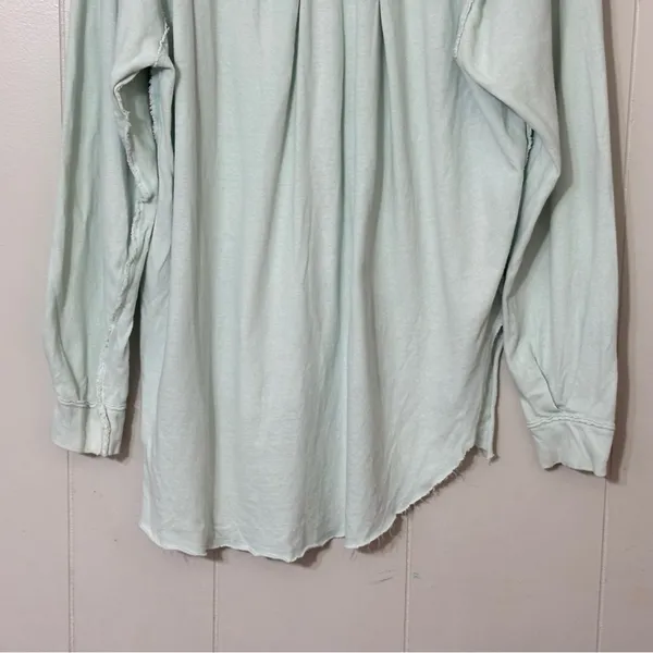 We The Free Free People Mint Green V Neck Long Sleeve Tee Pleated Back Size S - Image 11