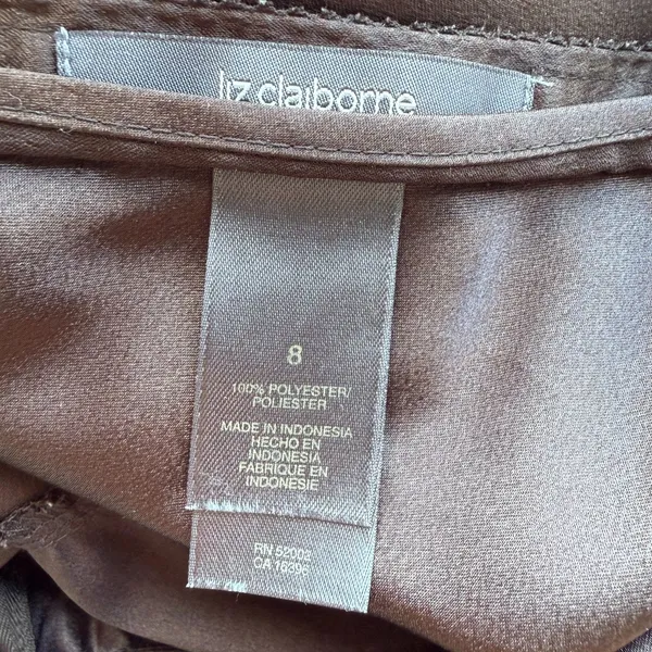 Vintage Liz Claiborne Chocolate Brown Tiered Midi Skirt Size 8 - Image 7