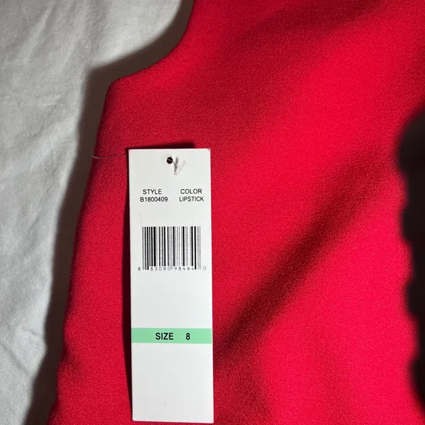 NEW Chetta B Body con Dress Lipstick Red Size 8 Zip Up Peek a Boo - Image 7