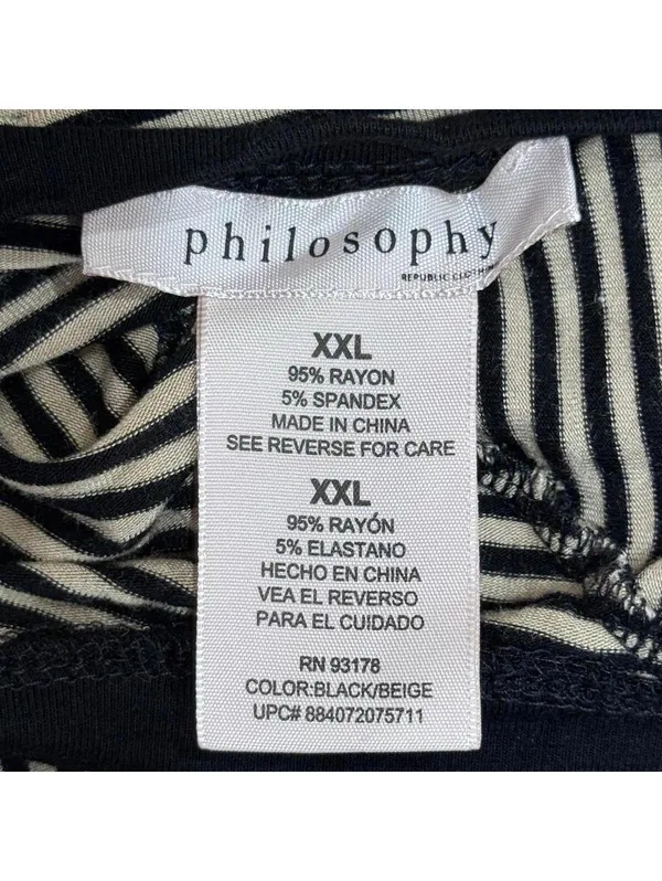Philosophy Striped Shark Bite Long Sleeve Tunic Plus Size XXL - Image 4