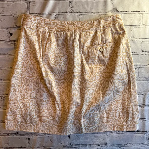E.P. Pro Skort Tennis Golf Shorts Skirt Gold Snakeskin Print Size 6 - Image 8