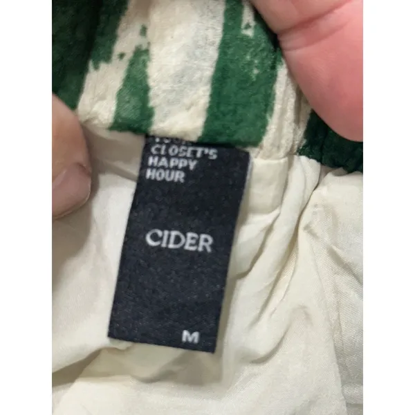 Cider Green Abstract Ikat Print Wide Leg Drawstring Pants‎ Womens Medium - Image 6