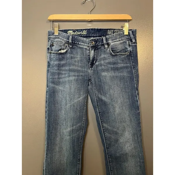 Madewell Jeans Womens 26x34 Blue Rail Straight Medium Wash Denim Stretch - Image 2