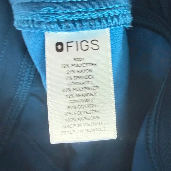 FIGS Zamora Jogger Scrub Pants Teal Blue Orange Size XXS EUC - Image 5