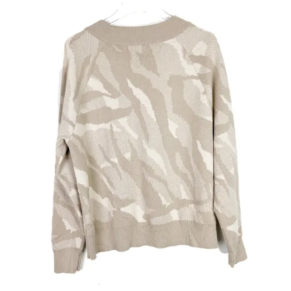 Jacquard Textured Crew Sweater Merino Wool Size Medium M EUC L2377 - Image 8