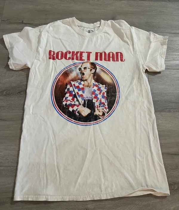 Elton John "Rocket Man" Graphic Tee - Size Medium - NWT - Image 3