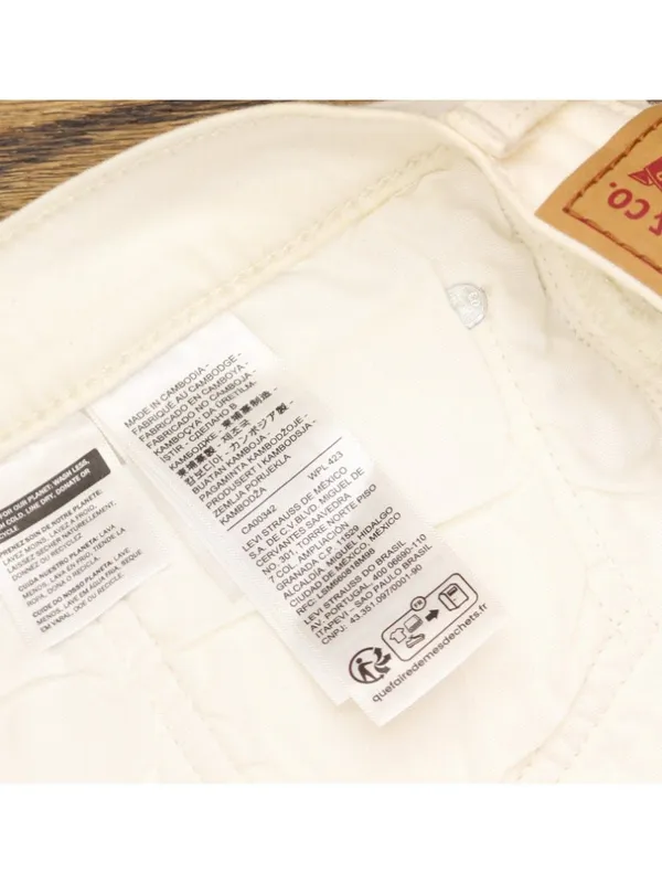 Levi's Womens 501 Original Shorts Jean Jorts Button Fly Disco Nights White 33 - Image 3