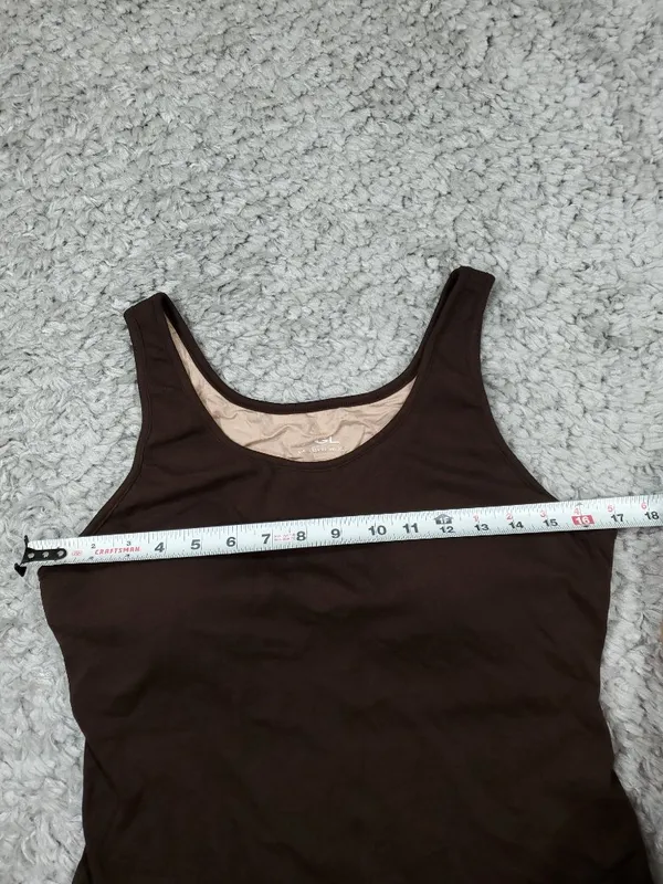 OGL Cotton Lyocell U-Neck Bra Tank Top Brami Brown Women's Size XL - Image 7