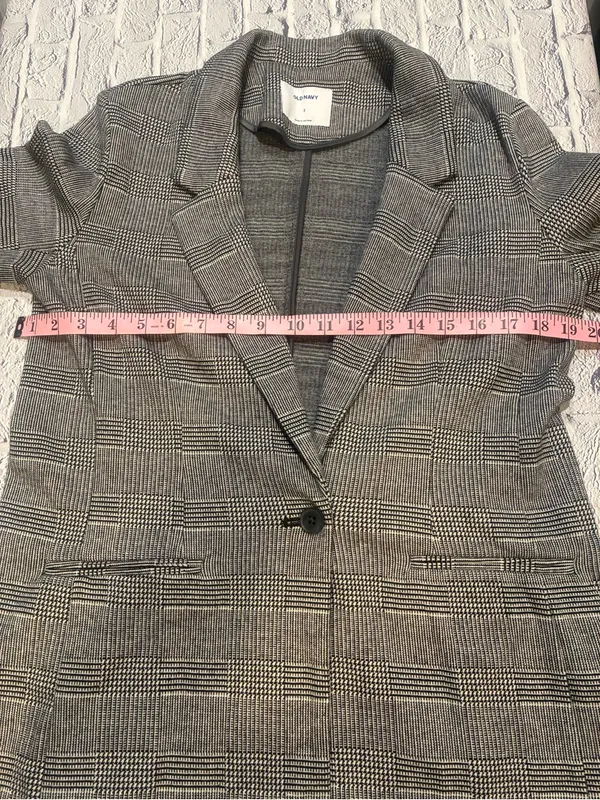 NWOT Old Navy Gray Glen Plaid‎ Open-Front Blazer - Image 12