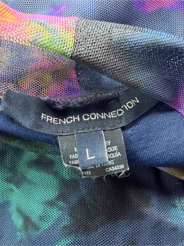 French Connection Abstract Floral Maxi Dress - Blue, Pink & Teal - Image 3