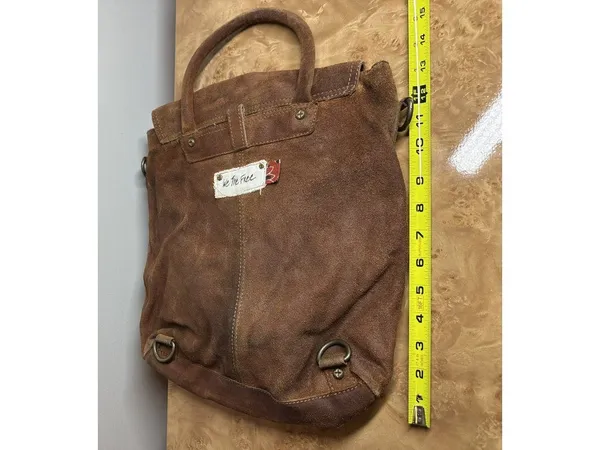 We The Free Free People Colorblock Suede Convertible Backpack Purse Leather Bag - Image 6