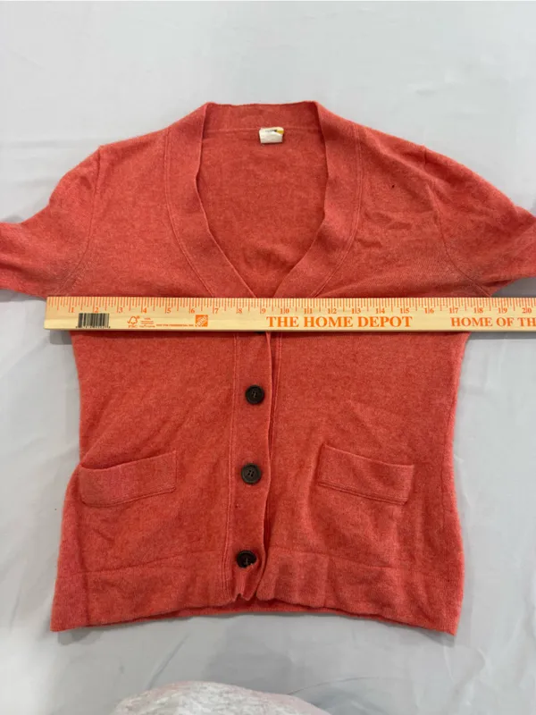 J Crew 100% Cashmere Cardigan Womens Medium Coral Sweater - Image 6
