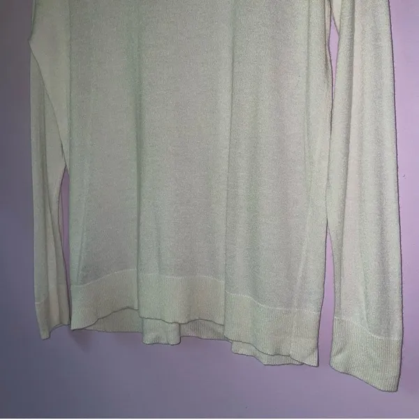 Jeanne Pierre Size M White Cashmere Blend Sweater Lightweight Knit Preppy - Image 8
