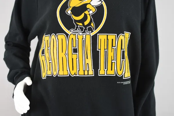 Vintage Georgia Tech Yellow Jackets Sweatshirt, Size Small - Medium - Image 7