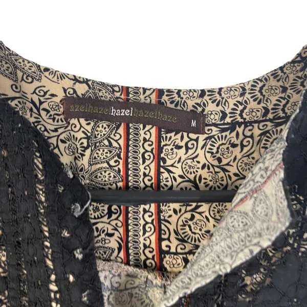 Anthropologie Hazel Size‎ Medium Rayon Boho Sleeveless Crochet Blouse Festival - Image 3