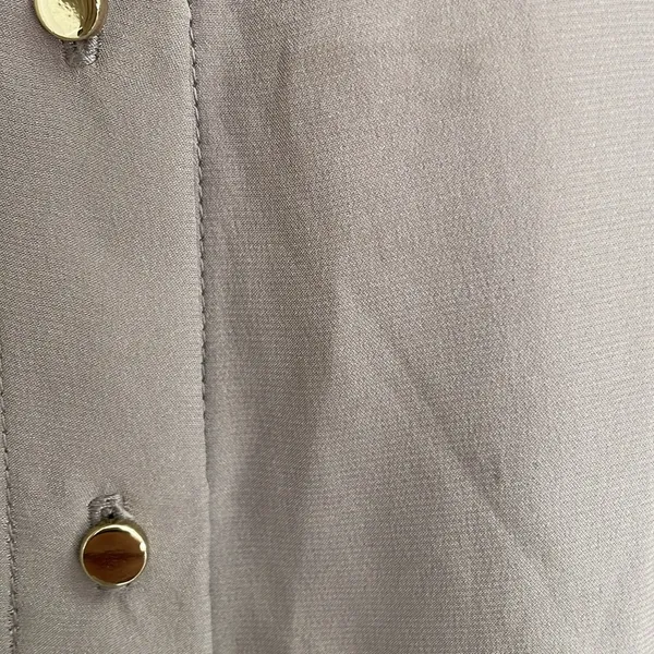 AMANDA UPRICHARD Colorblock Shirt Dress Long Sleeve in Tan/Navy Size S *Flawed - Image 14