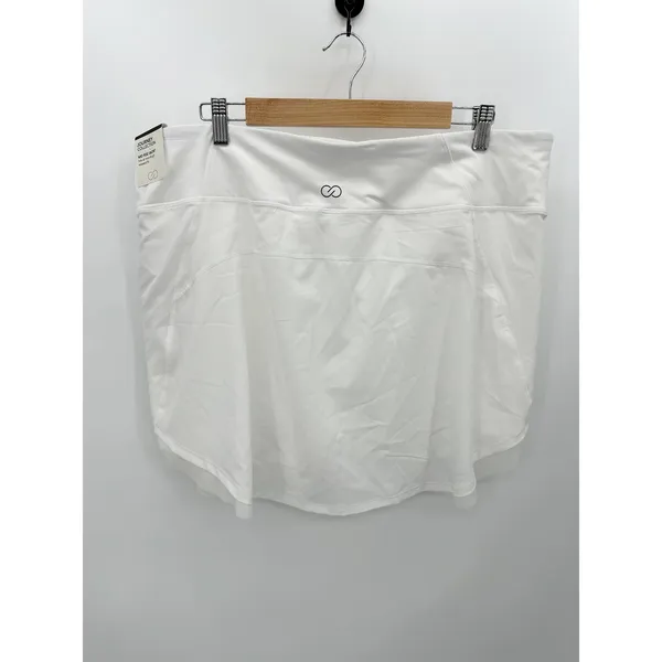 Calia Skirt Women XXL White Tulip Hem Built In Shorts Mini Skort Mid‎ Rise - Image 8