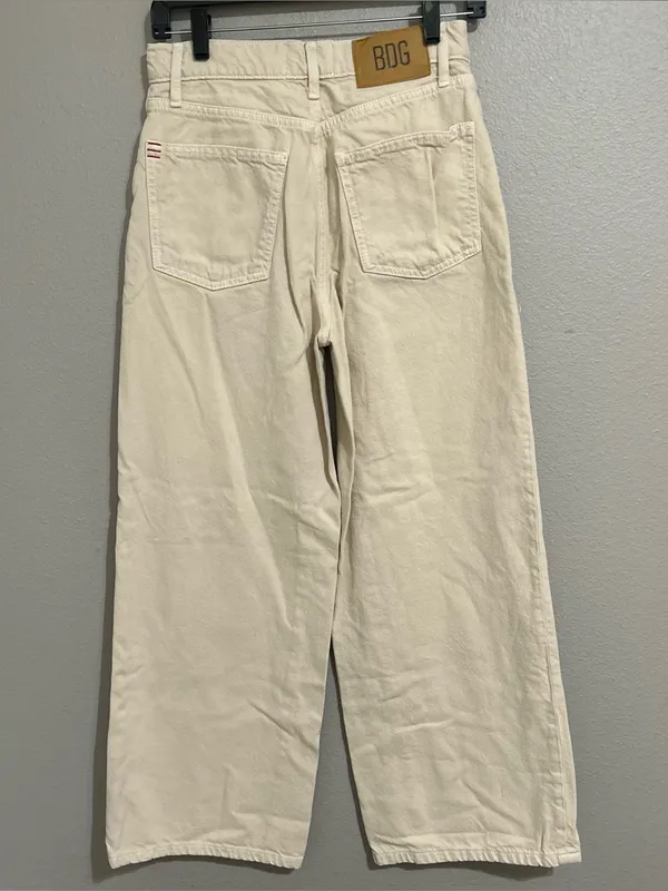 Urban Outfitters BDG Neutral Cotton High Rise Wide Leg Pants Women’s Size 27 - Image 4