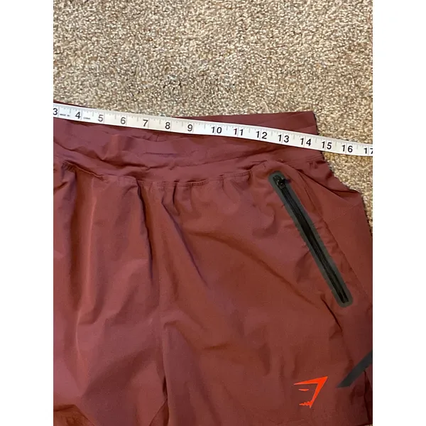 Gymshark Apex Women's Athletic Shorts. Burgundy. Size Medium - Image 3