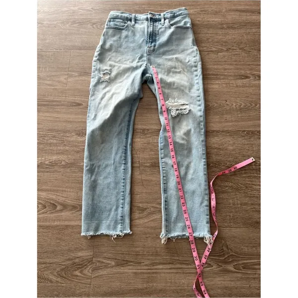 Madewell Womens 29 The Perfect Vintage Straight Jean Light Wash Raw Hem Hi Rise - Image 13