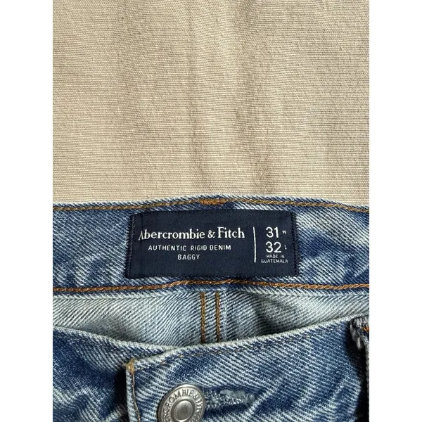 Abercrombie & Fitch Women's Authentic Rigid Baggy Cargo Carpenter Distressed 31W - Image 9