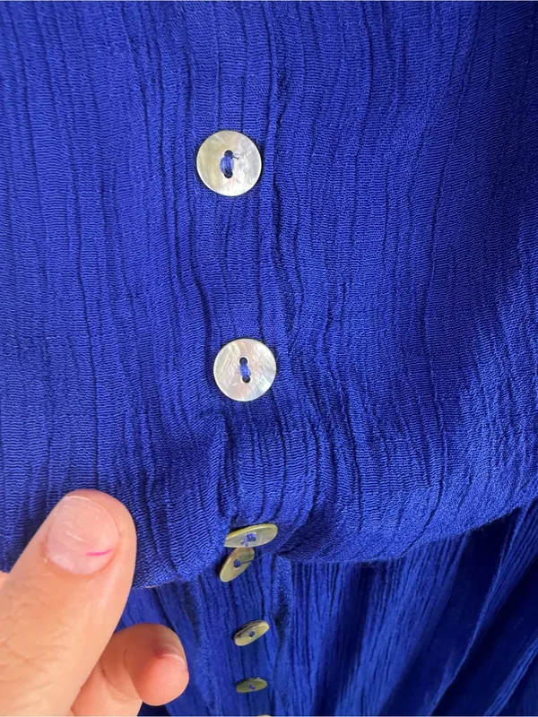 Bluivy Size L Royal Blue Strapless Button Front Maxi Dress - Image 6