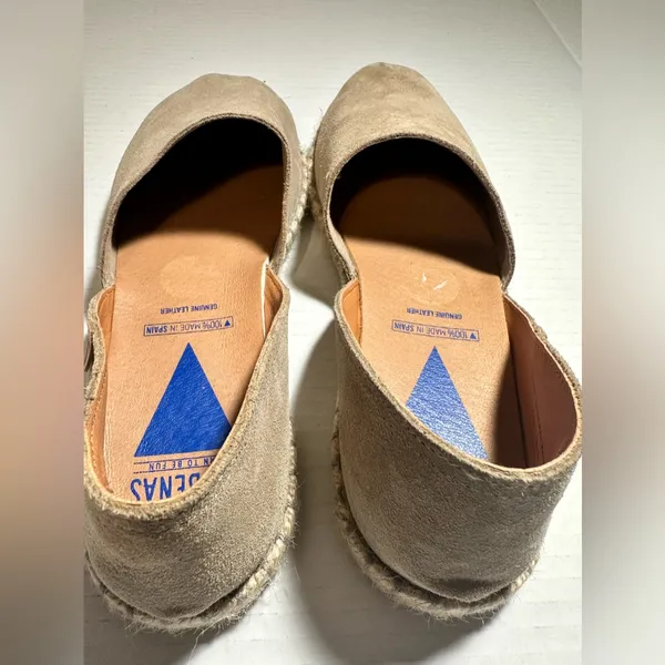 Verbenas Carmen‎ Espadrilles Tan Leather Suede Flat Slip On Womens 41 US 10/10.5 - Image 10