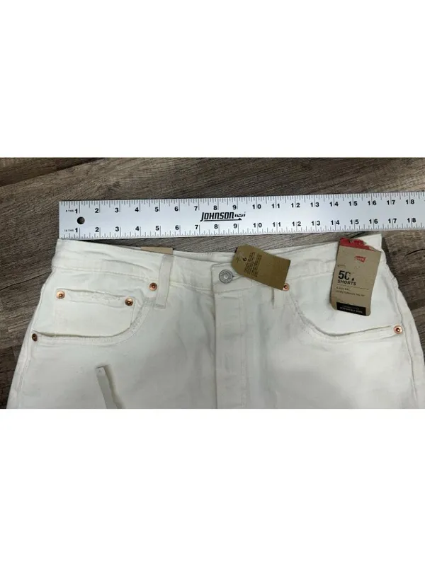 NWT LEVI’S 501 Denim Cutoff Jean Shorts Women’s Size 32 Off-White Button-fly - Image 8