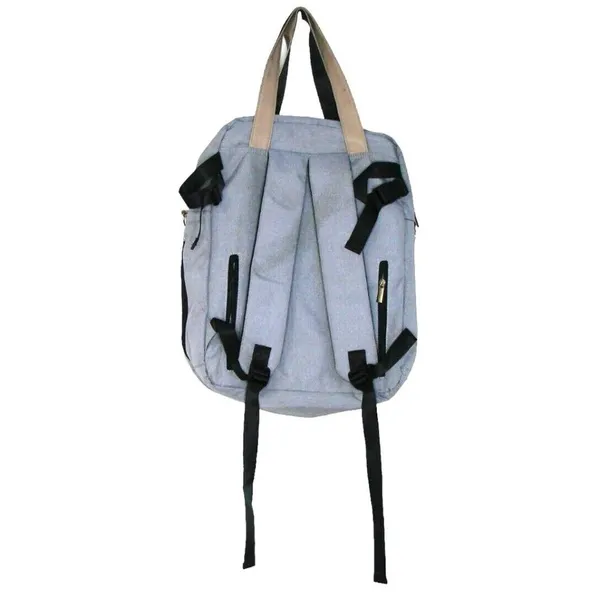 BB Well Diaper Bag Backpack with PEVA Waterproof Changing Pad Spacious Pockets Gray - Image 2