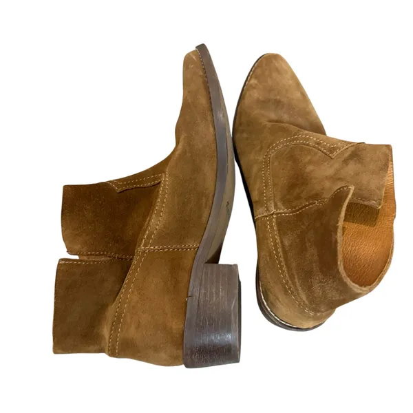 Madewell Brown Suede Leather Pull-On Western Cowgirl Ankle Boots Size 8 - Image 5